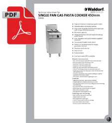 Waldorf 800 Series PC8140G Pasta Cooker 450mm Nat Gas