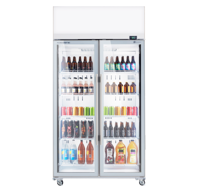 Skope TME1000N-A Fridge Integral With Active Core2 White 2 Glass Door